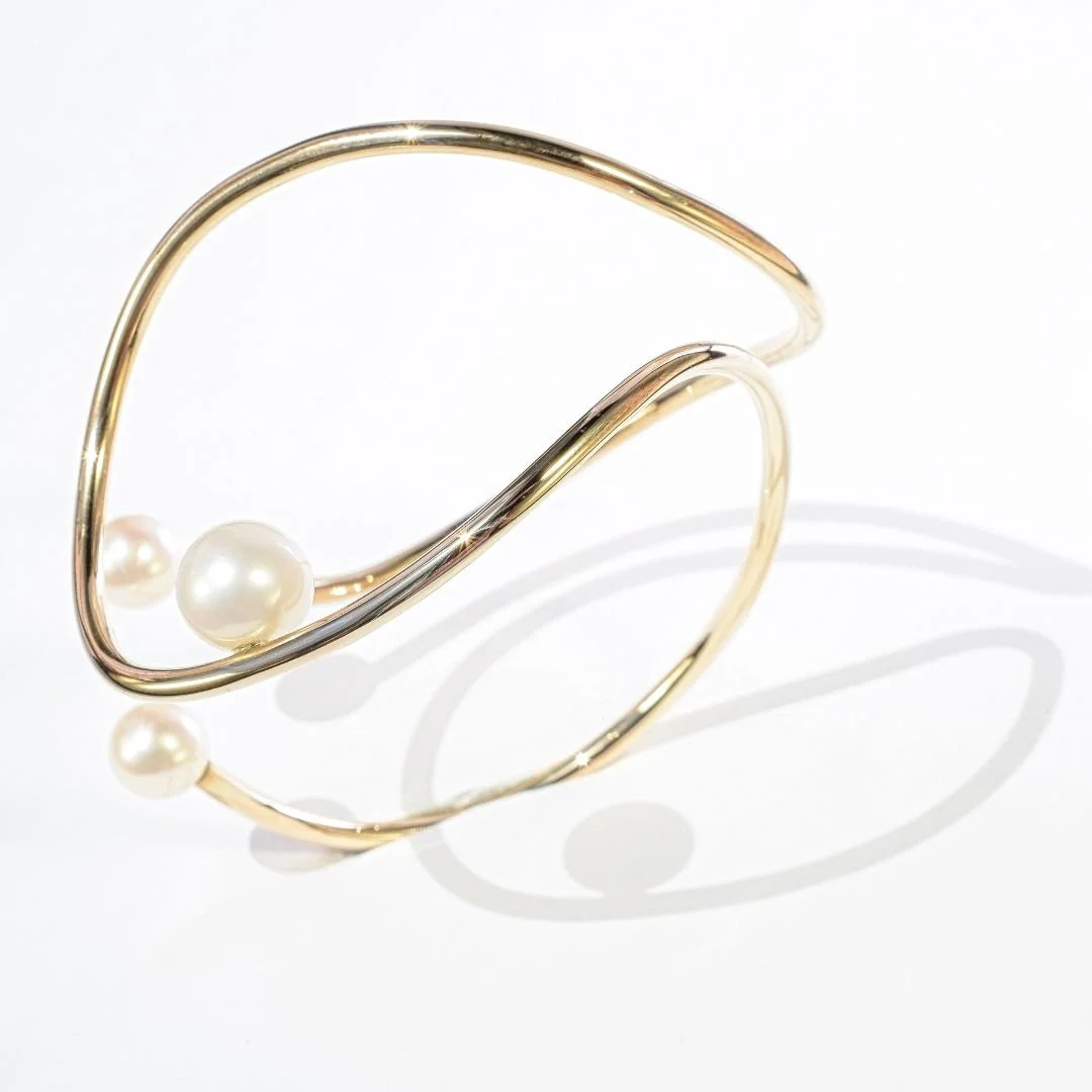 Lenue☆ギフトに大人気★PAFFUTO CUORE PEARL BRACELET_3色 Pearl and Cubic Zirconia 5-Strand Cuff Bracelet | David's Bridal